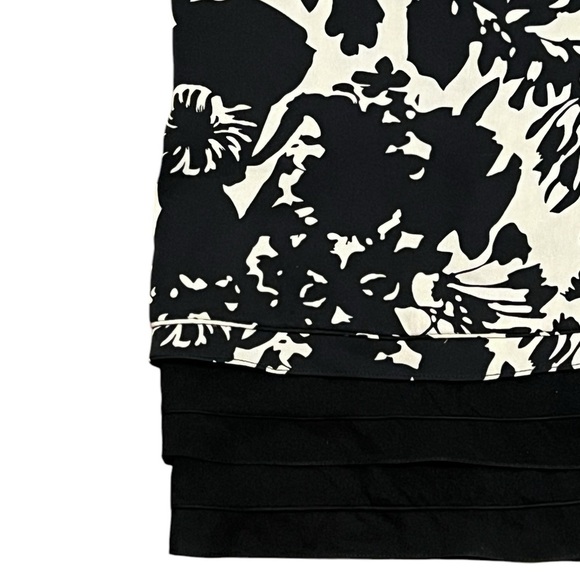 Diane Von Furstenberg Alric silk cream/black floral shift dress with pockets - Picture 7 of 13